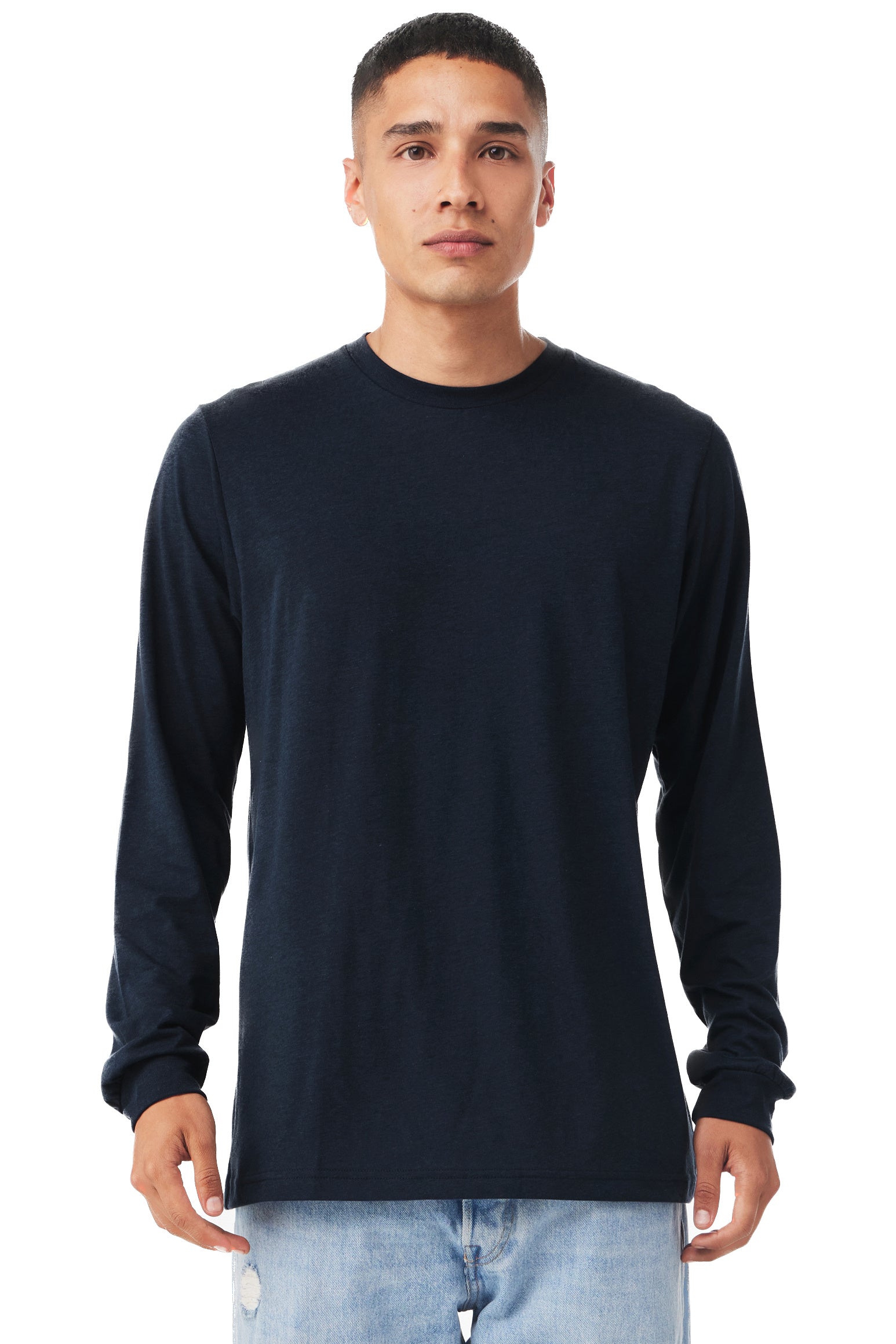Unisex Jersey Long-Sleeve T-Shirt - Solid Navy Triblend