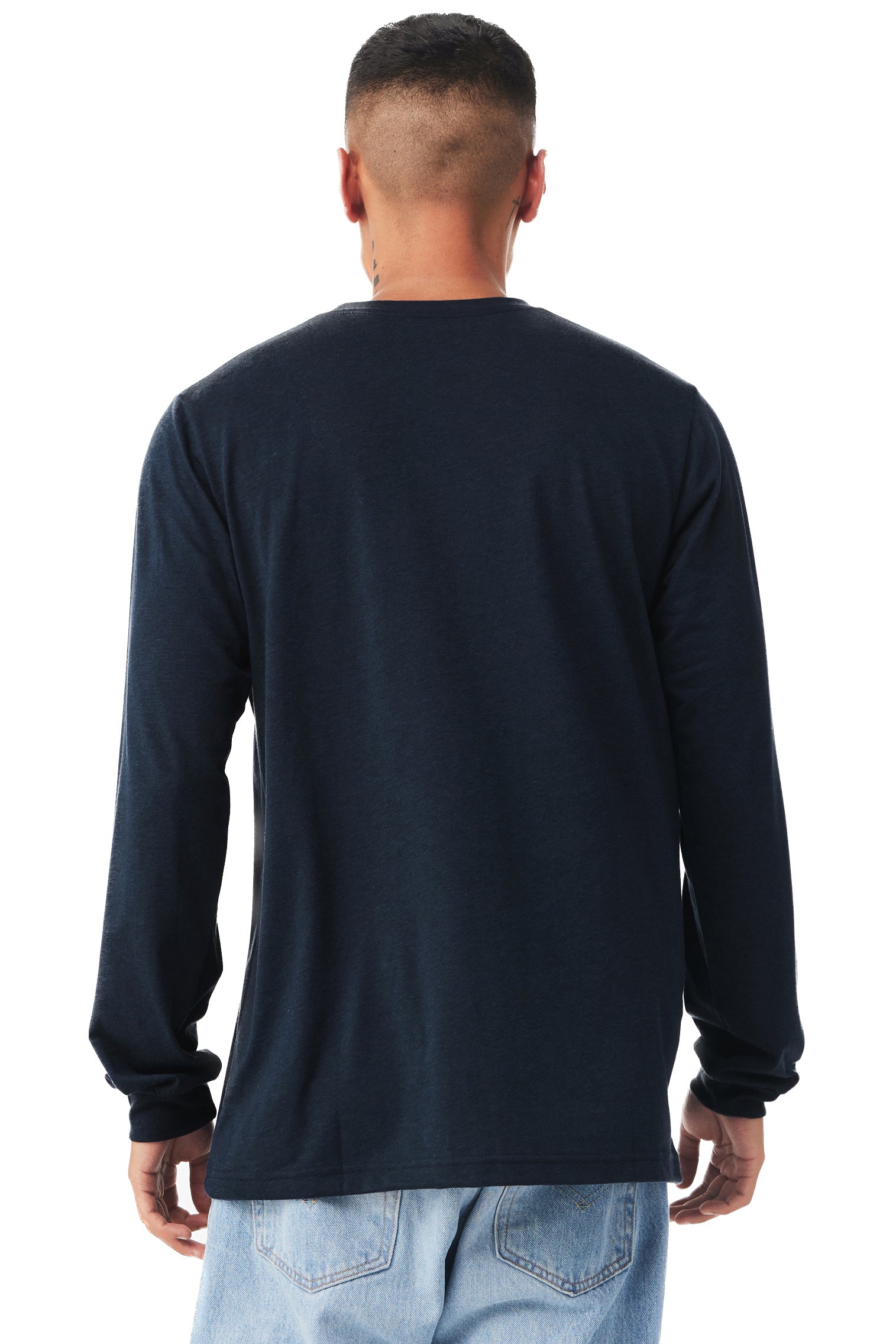 Unisex Jersey Long-Sleeve T-Shirt - Solid Navy Triblend