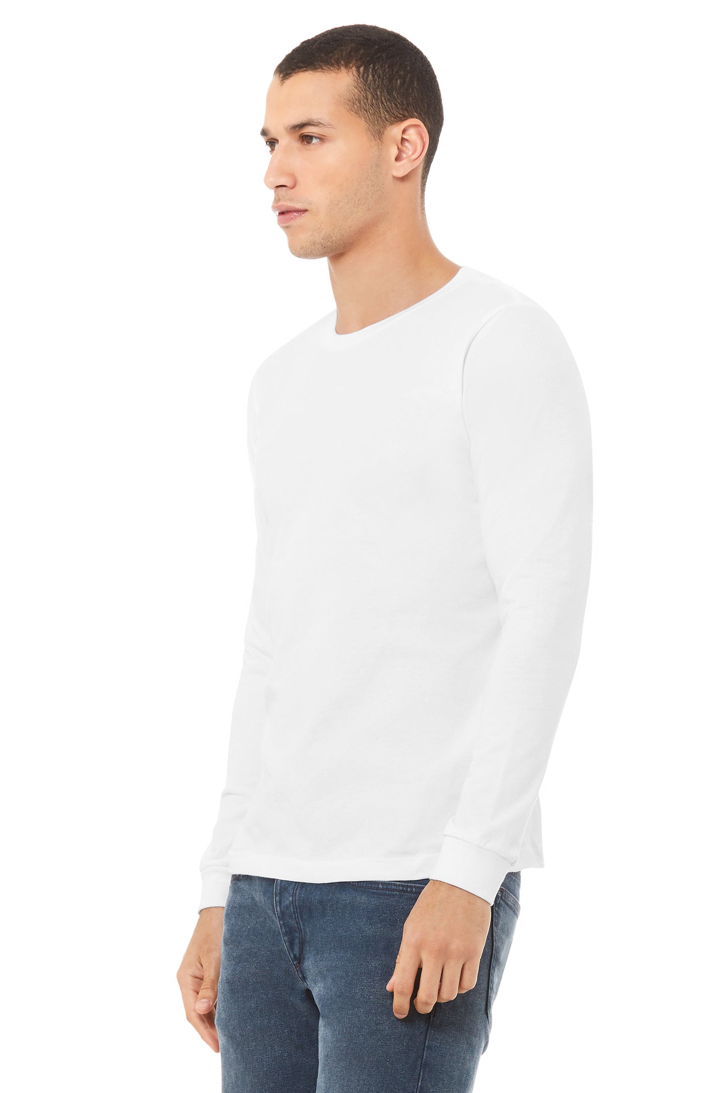 Unisex Jersey Long-Sleeve T-Shirt - Solid White Triblend