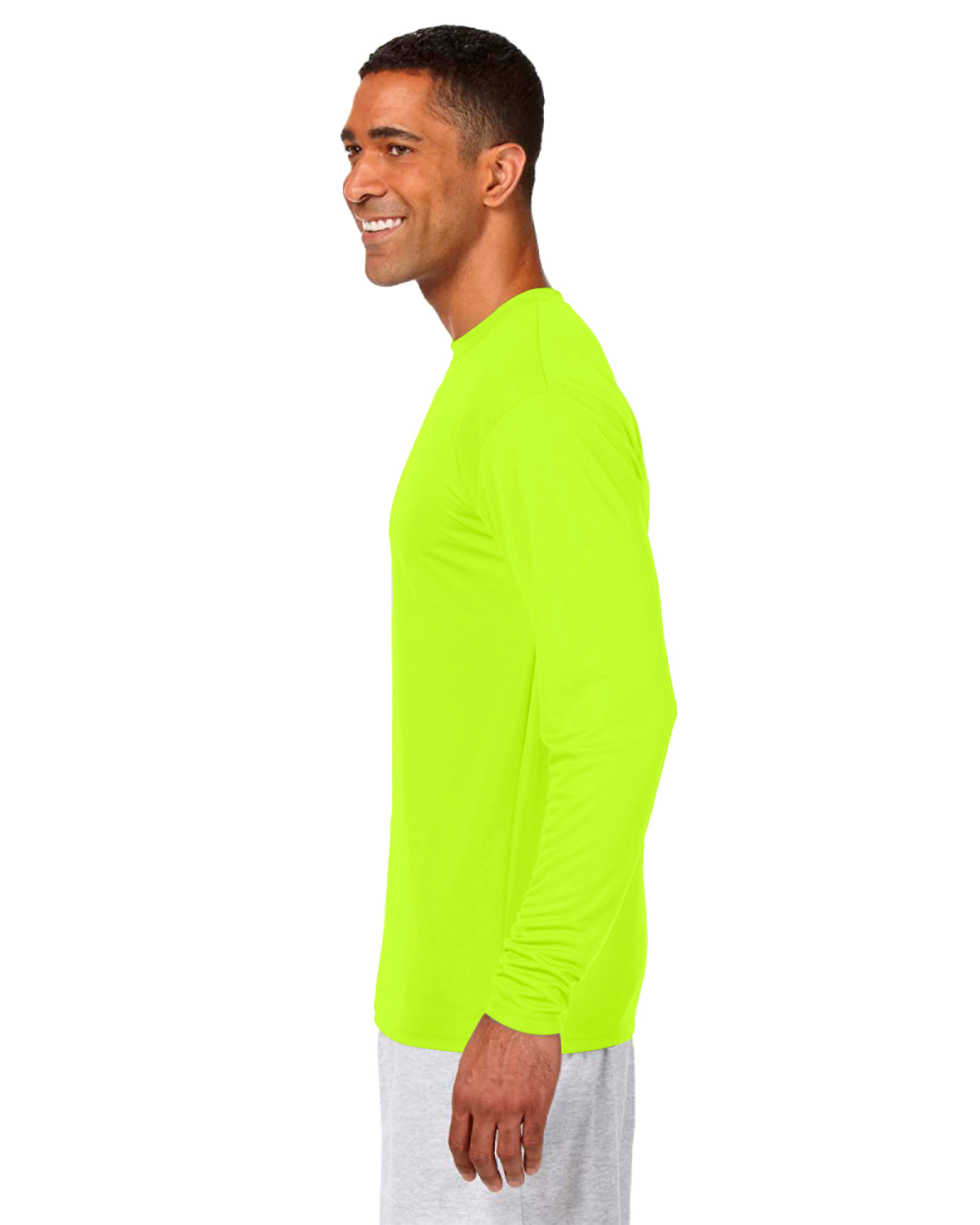 Men's Cooling Performance Long Sleeve T-Shirt - High Viz Safety Yellow