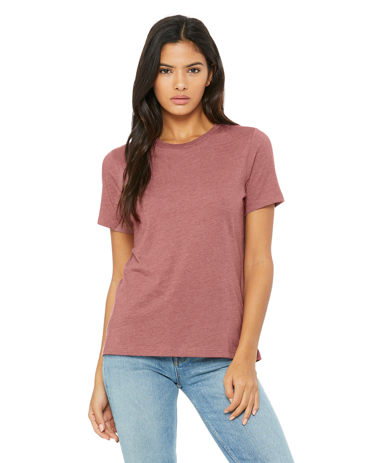Women's Heathered Relaxed Jersey Short-Sleeve T-Shirt - Heather Mauve