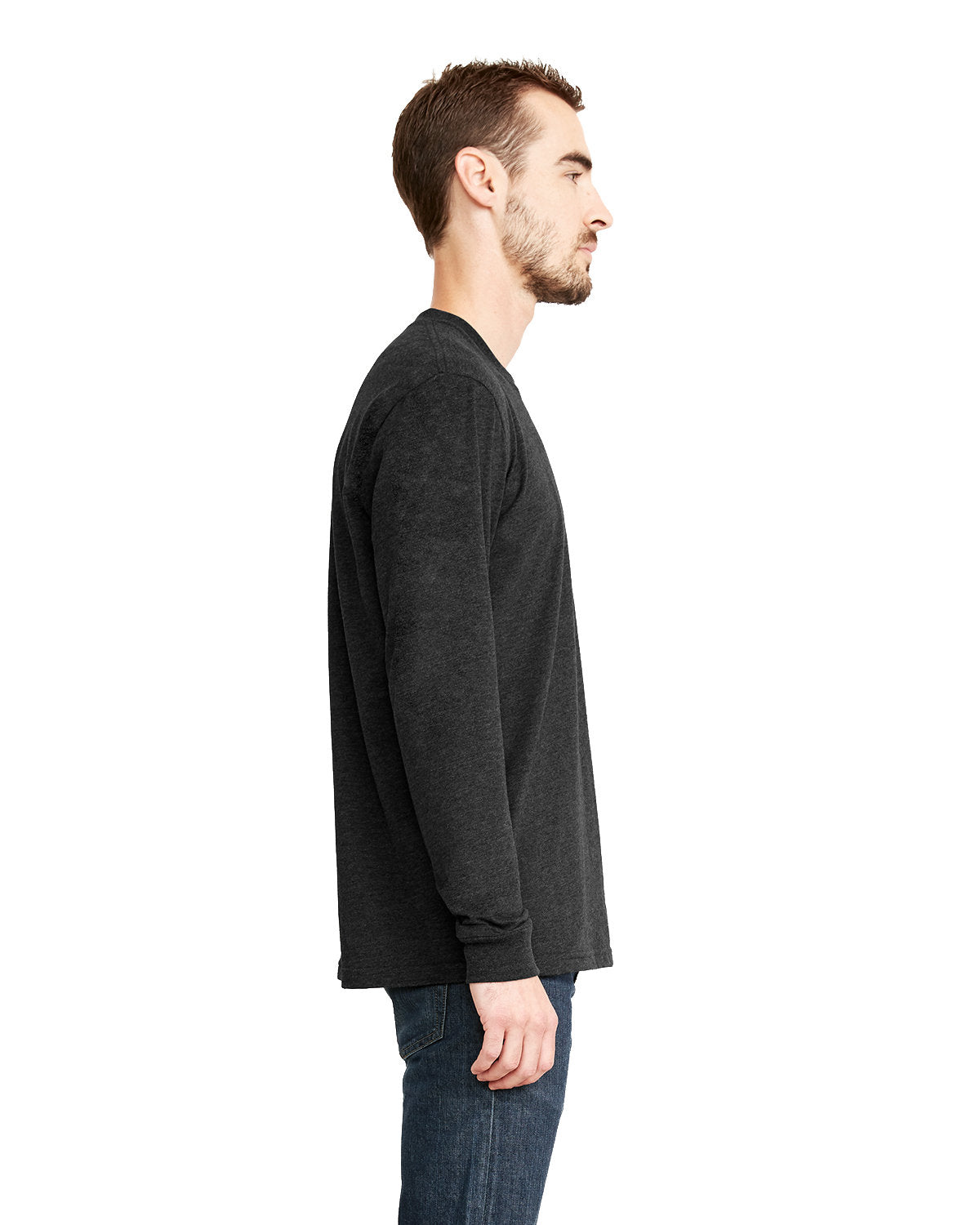 Unisex Sueded Long-Sleeve Crew - Heather Charcoal
