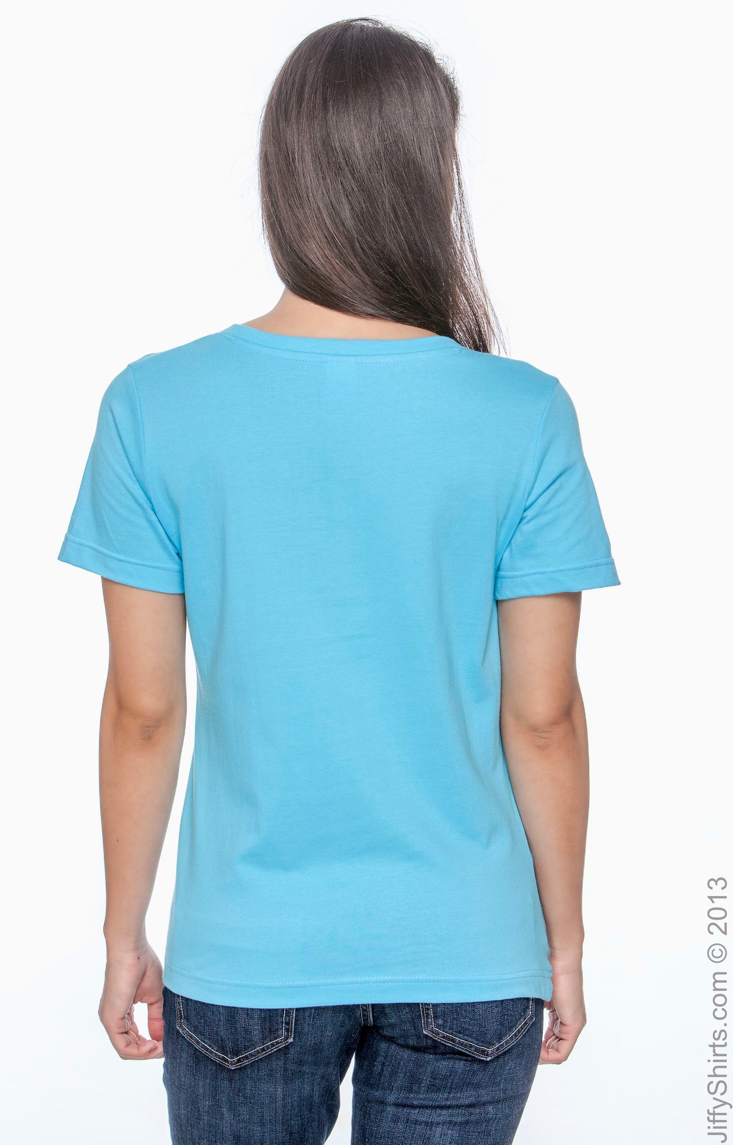 Women's Premium Jersey V-Neck T-Shirt - Aqua