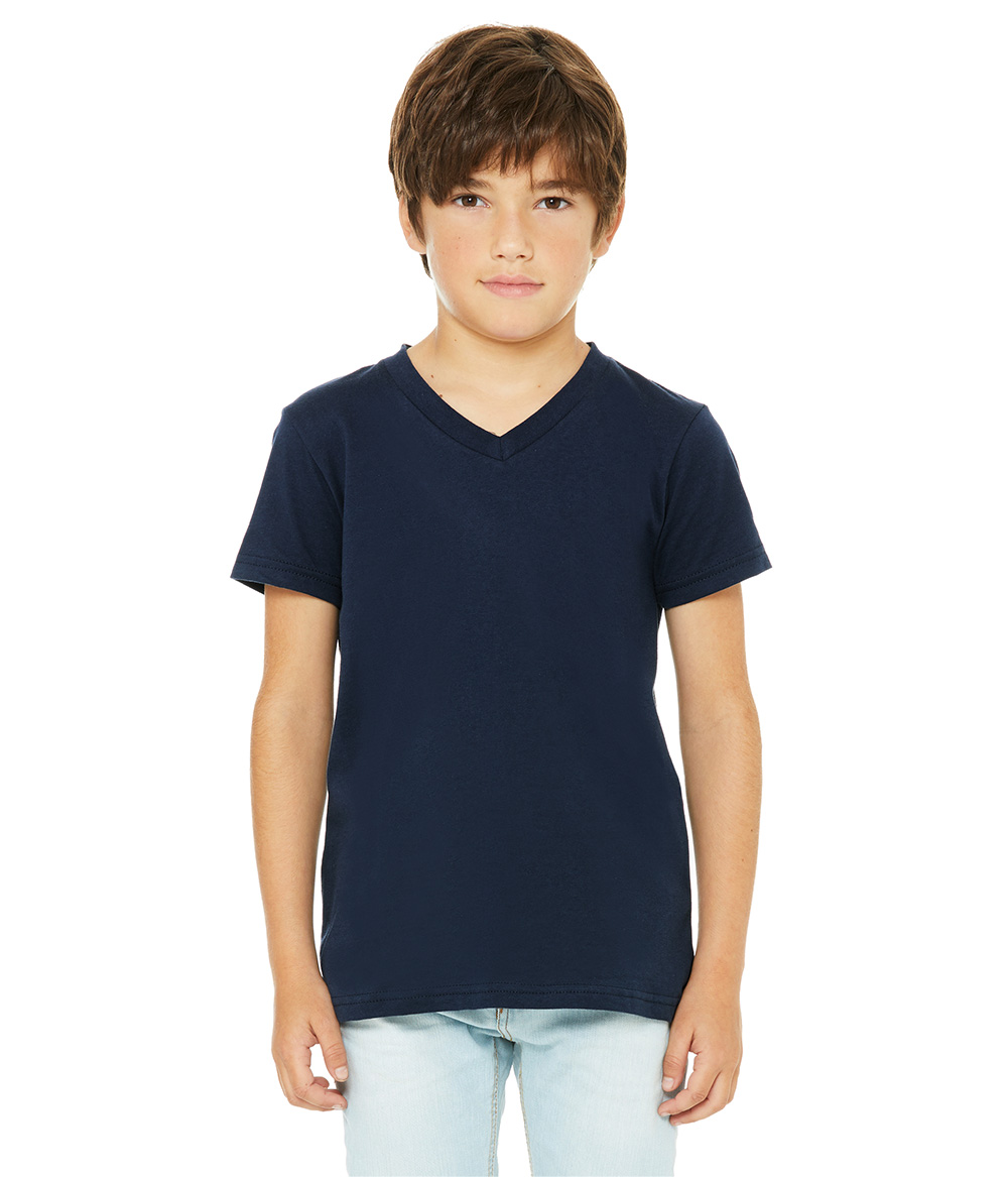 Youth Jersey Short-Sleeve V-Neck T-Shirt - Navy