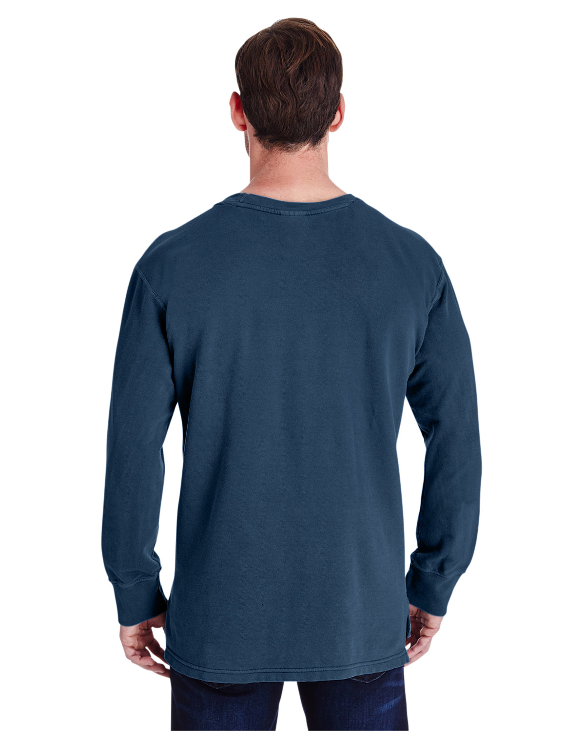 Unisex French Terry Crew With Pocket - True Navy