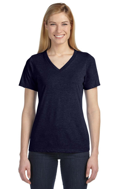 Missy Made in the USA Jersey Short-Sleeve V-Neck T-Shirt - Navy