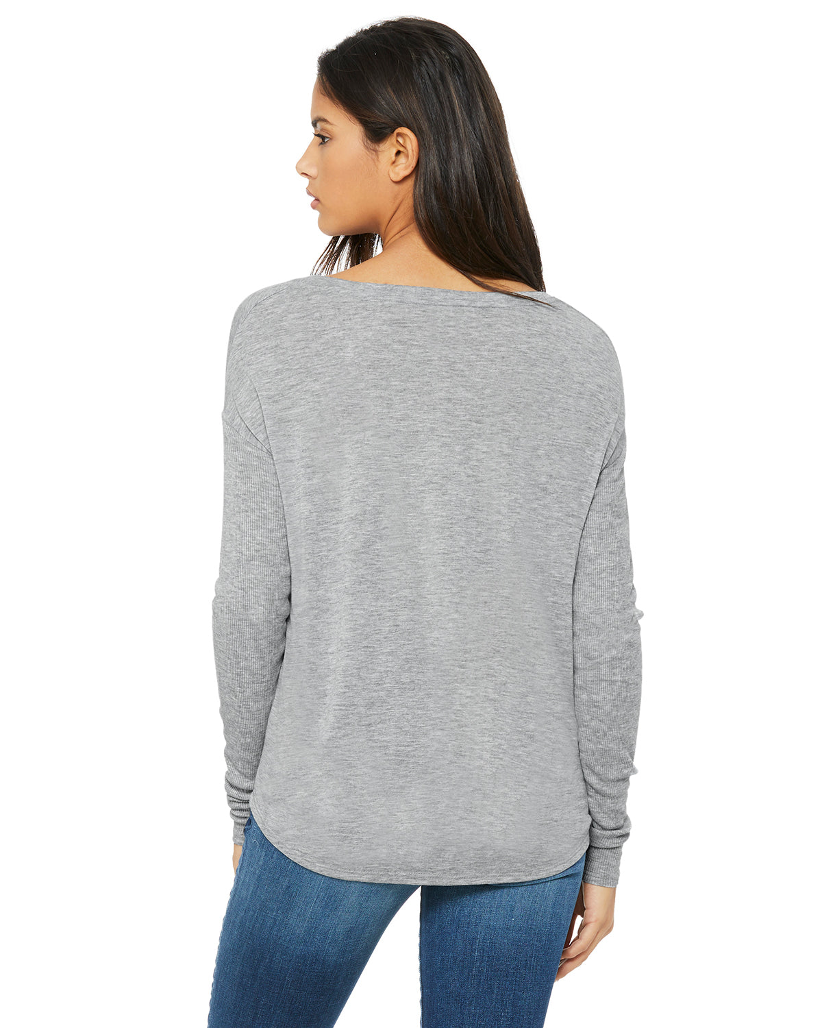 Women's Flowy Long-Sleeve T-Shirt with 2x1 Sleeves - Heather Athletic