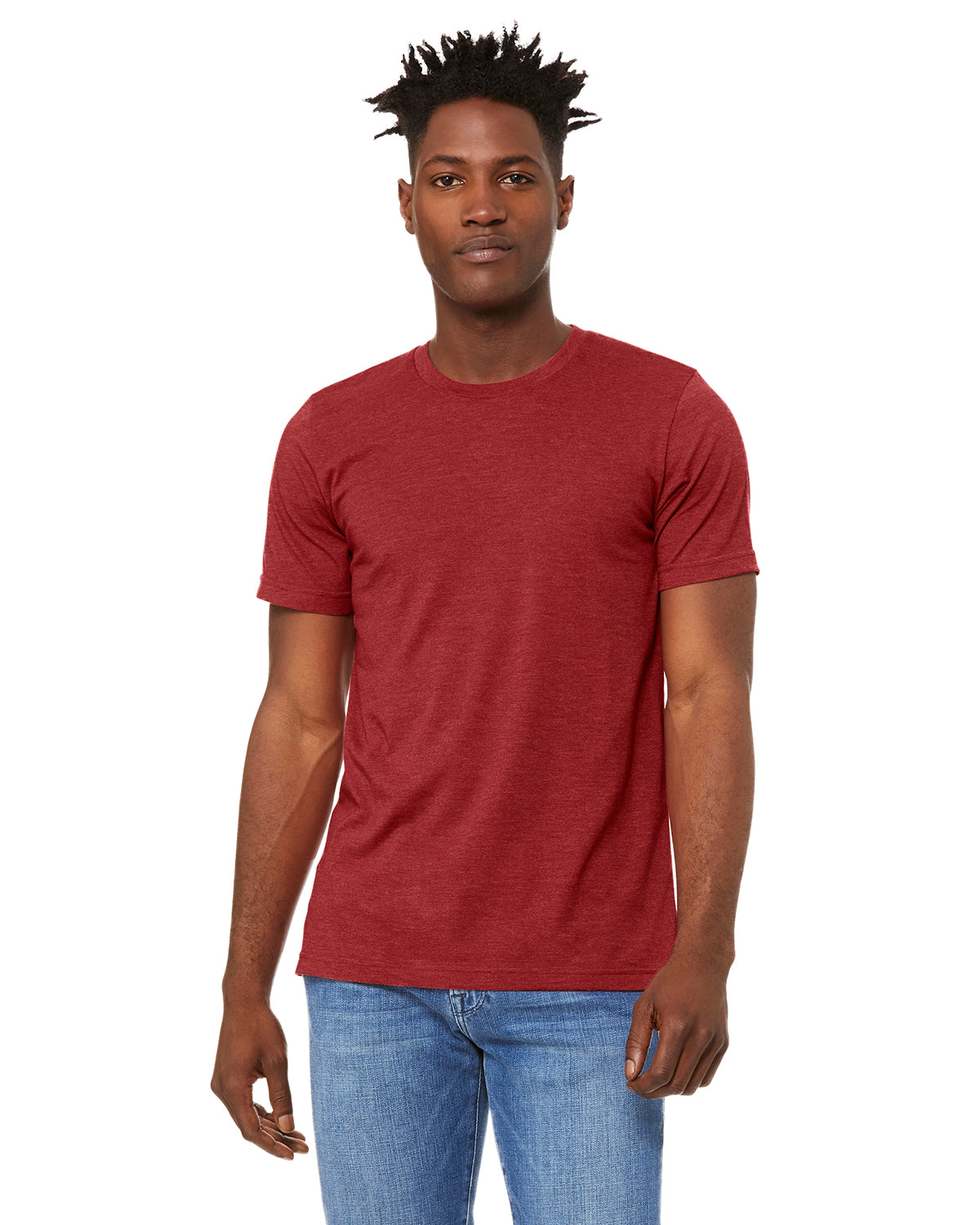 Unisex Heather CVC T-Shirt - Heather Canvas Red