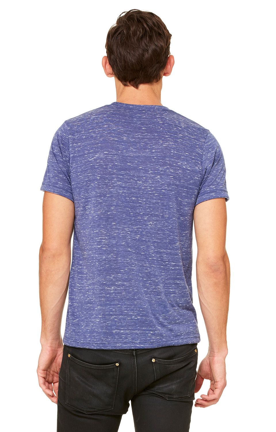 Unisex Poly-Cotton Short-Sleeve T-Shirt - Navy Marble