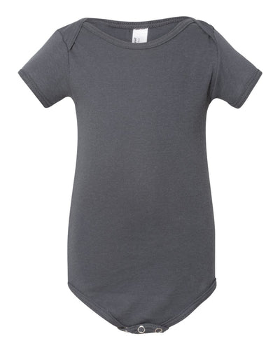 Infant Baby Rib Short-Sleeve One-Piece - Asphalt