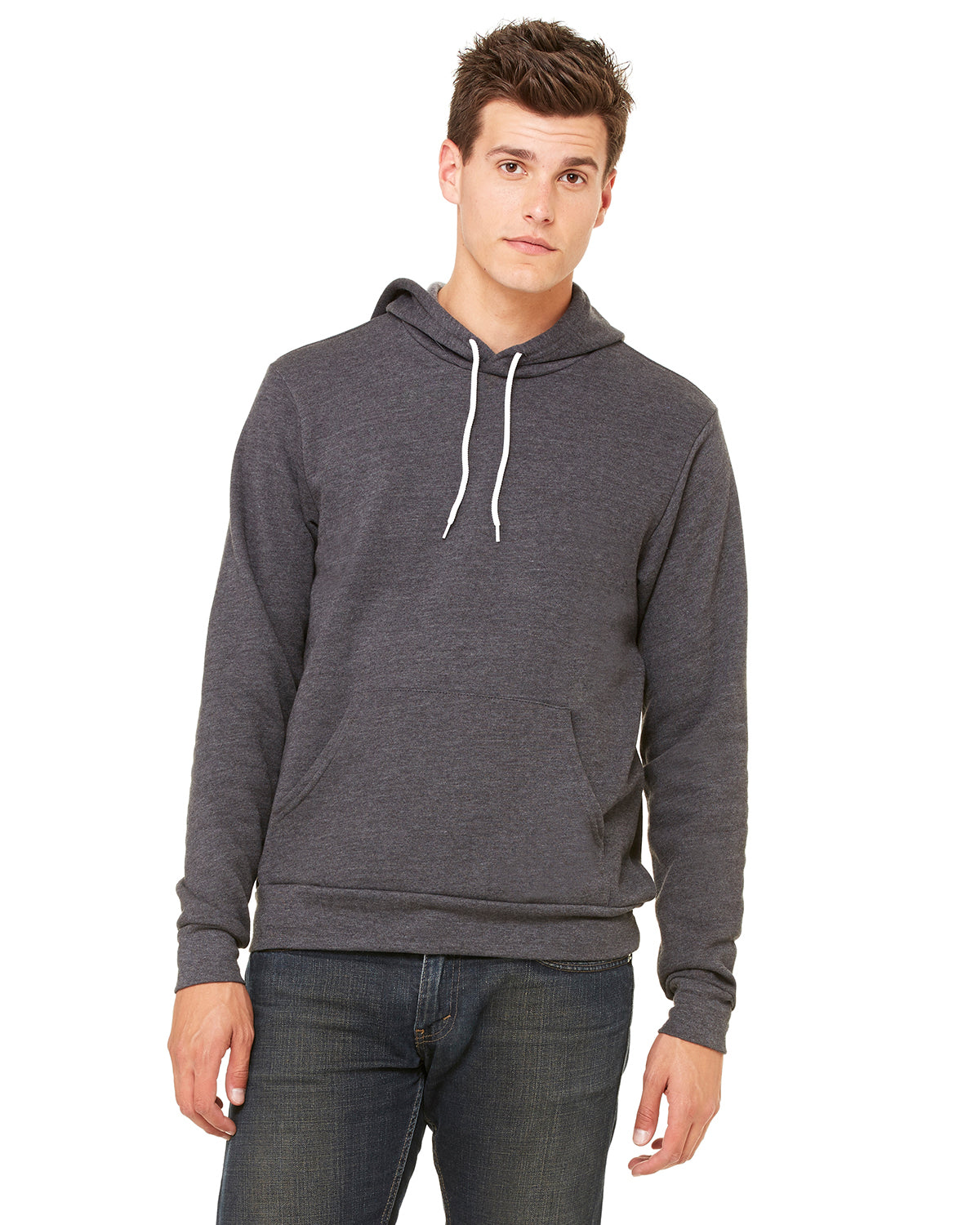 Unisex Sponge Fleece Pullover Hoodie - Heather Dark Gray