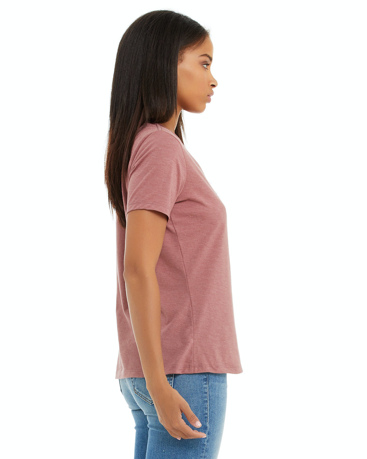 Women's Relaxed Jersey V-Neck T-Shirt - Heather Mauve