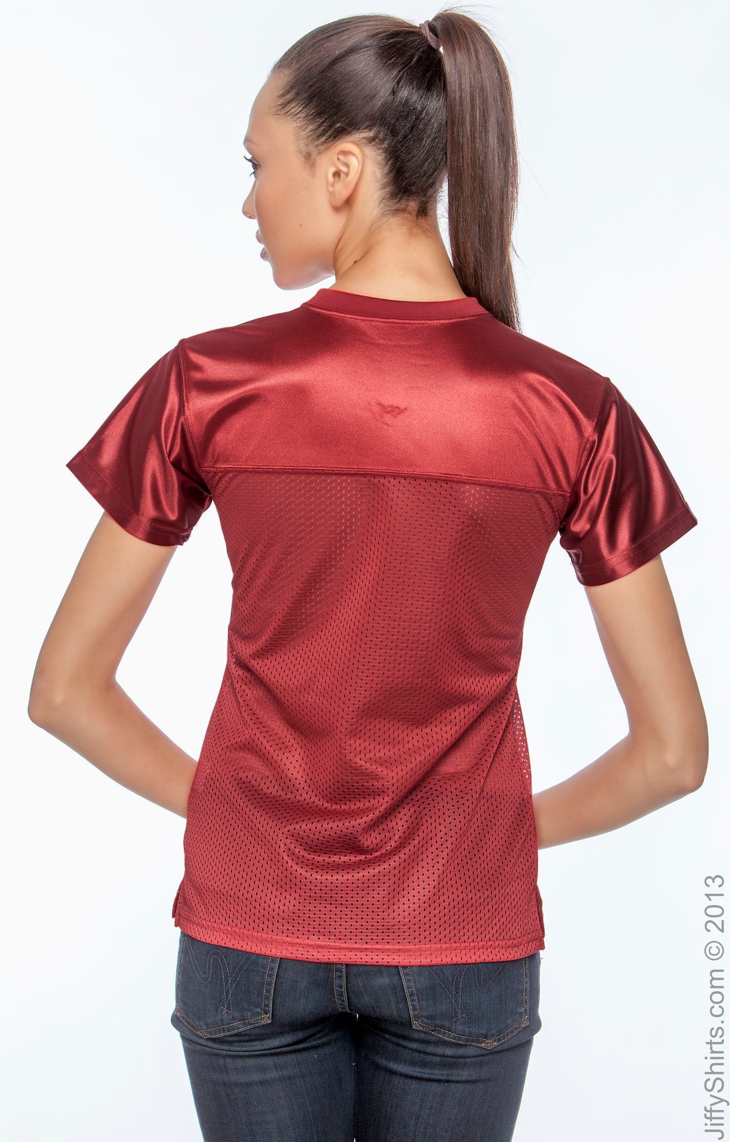 Women's Junior Fit Replica Football T-Shirt - Red