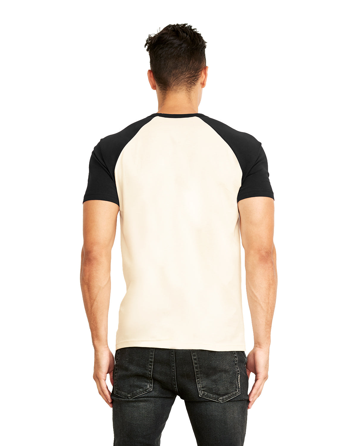 Unisex Raglan Short-Sleeve T-Shirt - Black / Natural