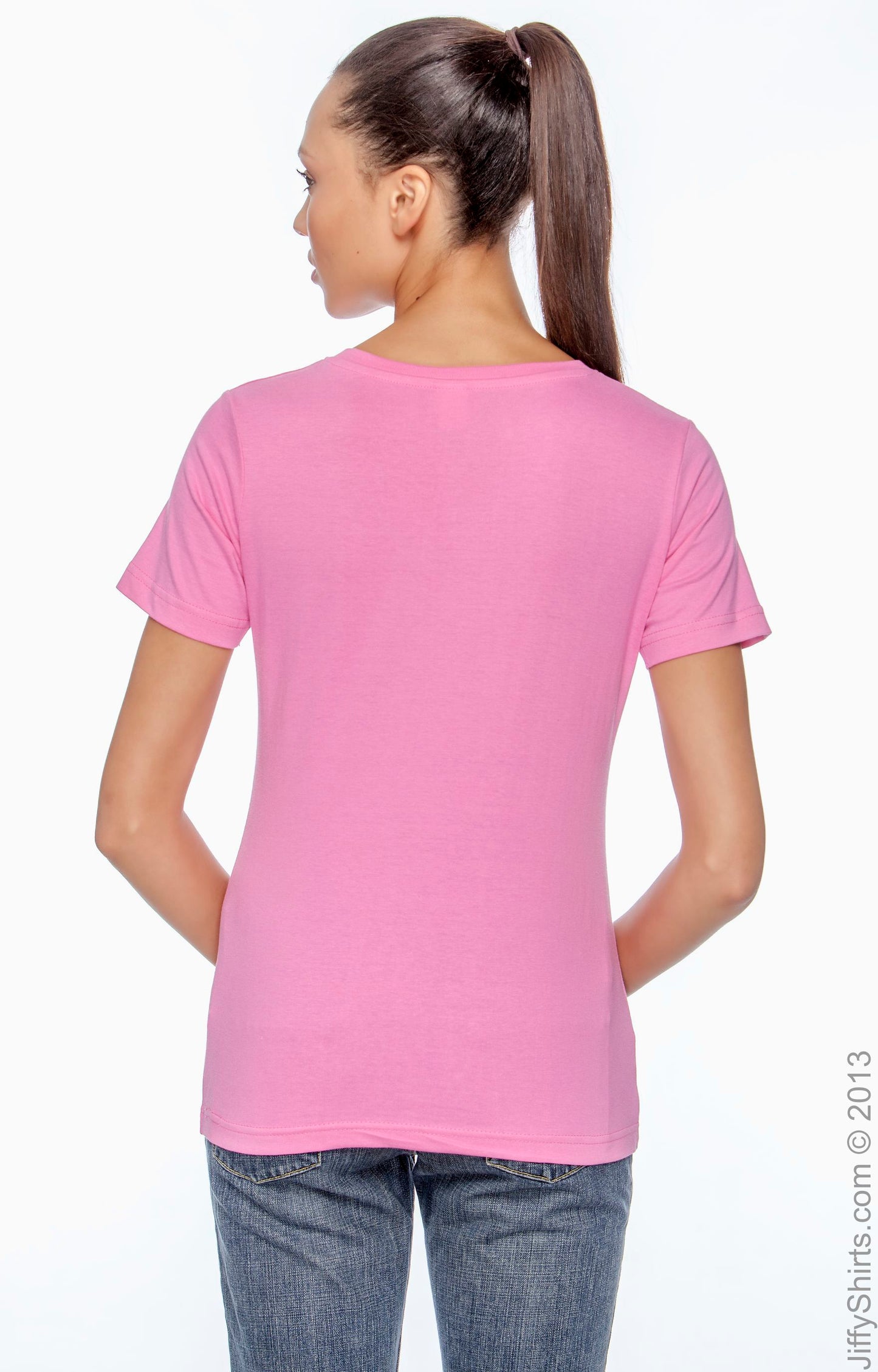 Women's Premium Jersey V-Neck T-Shirt - Raspberry