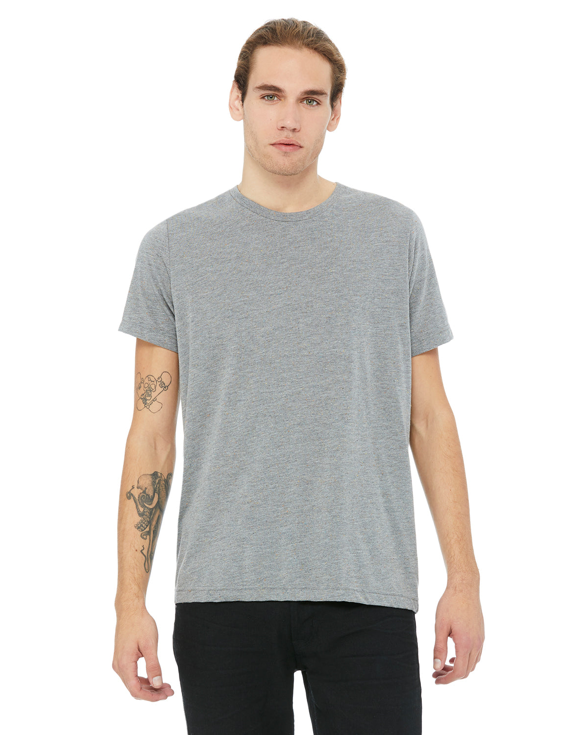 Unisex Poly-Cotton Short-Sleeve T-Shirt - Heather Deep Speckled