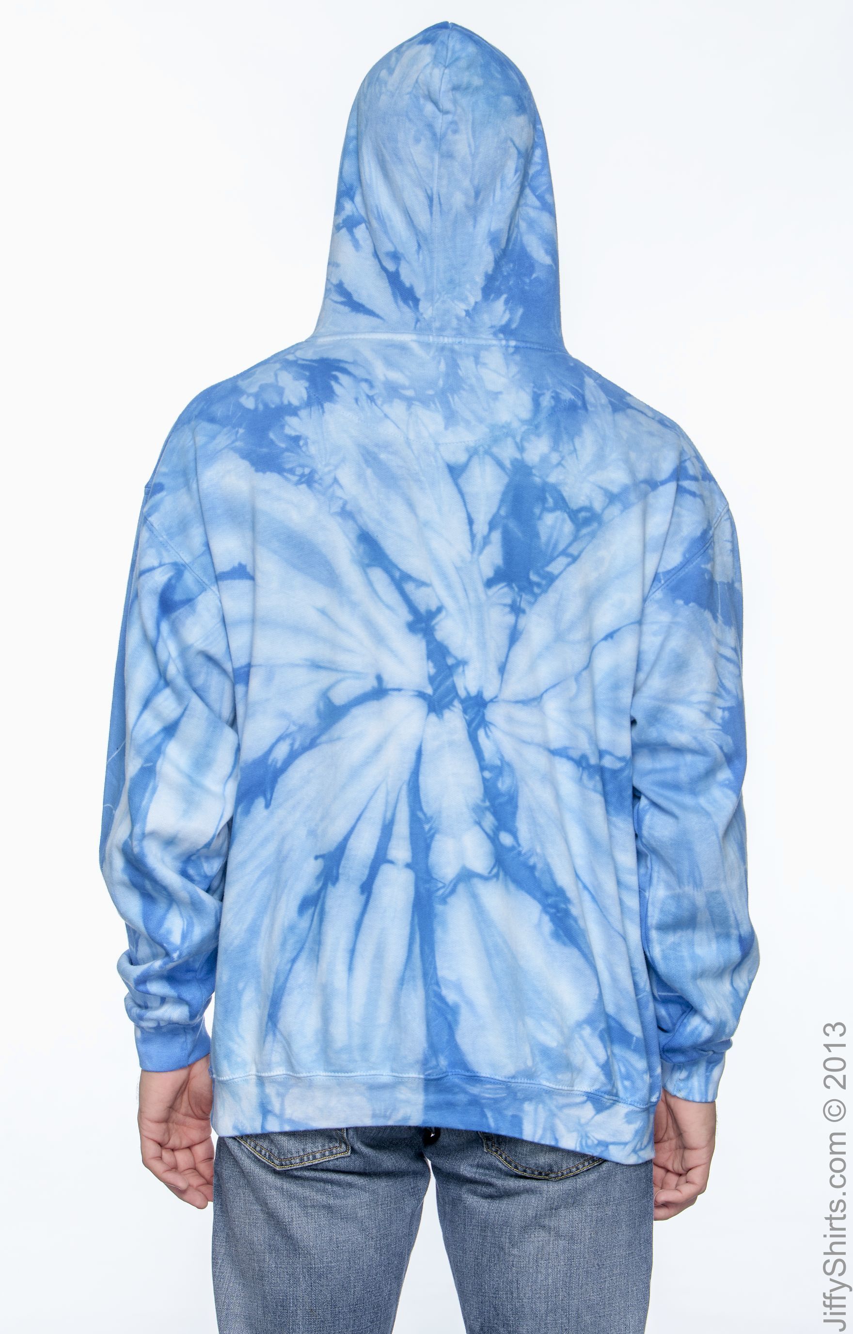 Unisex Tie-Dyed Pullover Hoodie - Spider Baby Blue