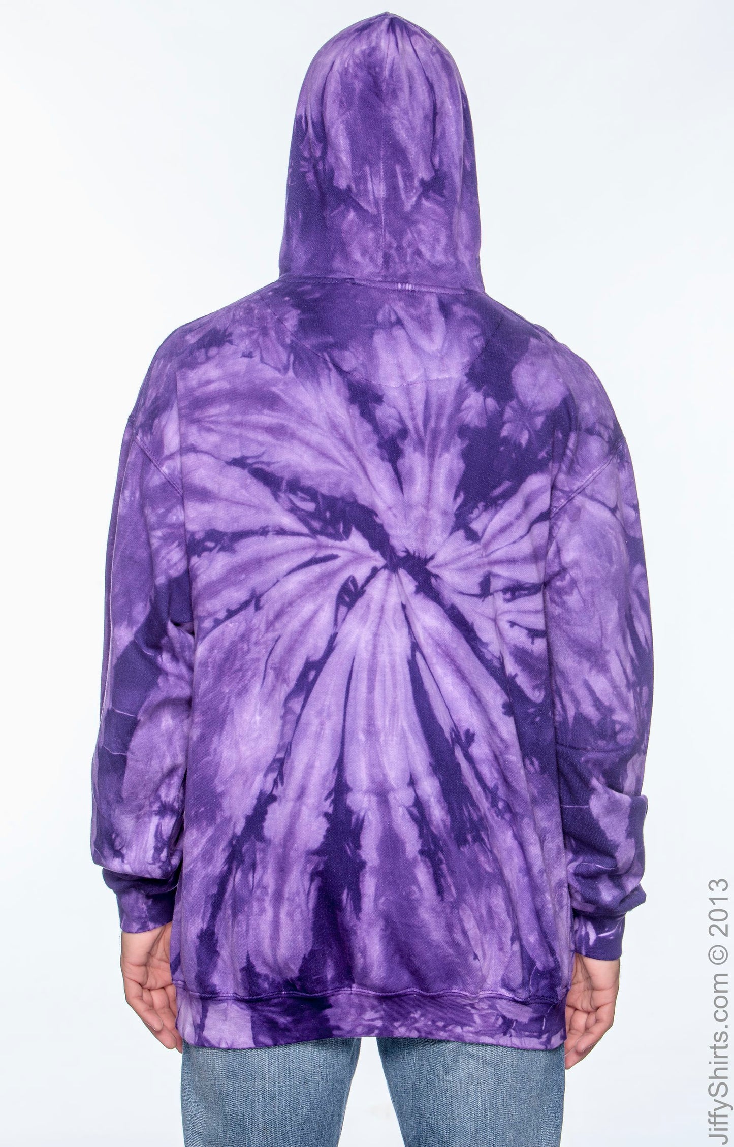 Unisex Tie-Dyed Pullover Hoodie - Spider Purple
