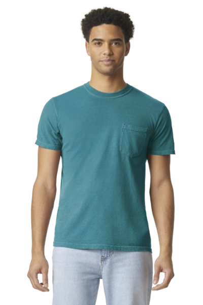 Unisex Heavyweight RS Pocket T-Shirt - Topaz Blue