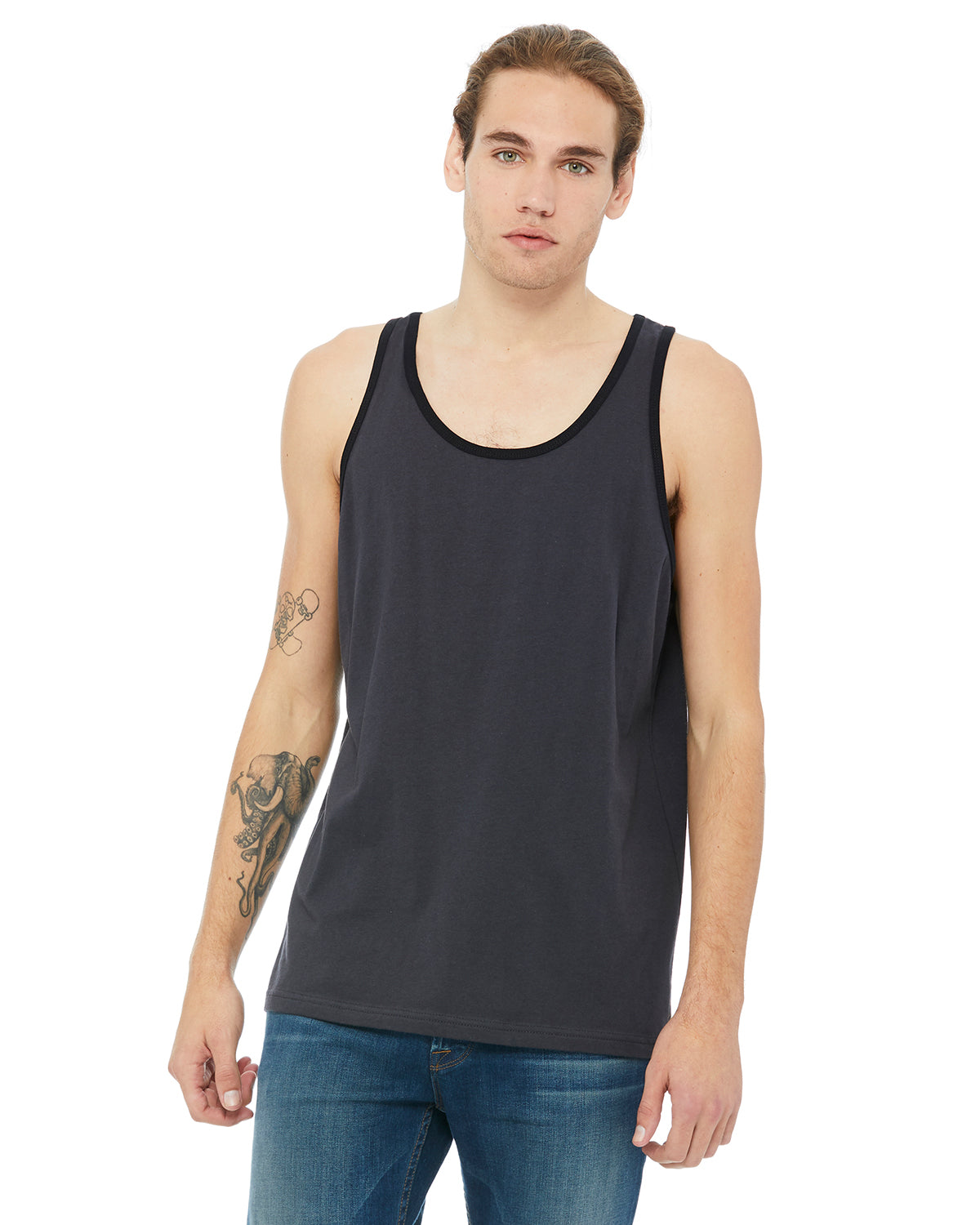 Unisex Jersey Tank - Dark Gray / Black