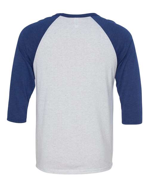 BELLA + CANVAS 3200 White Fleck/ Navy Triblend — back