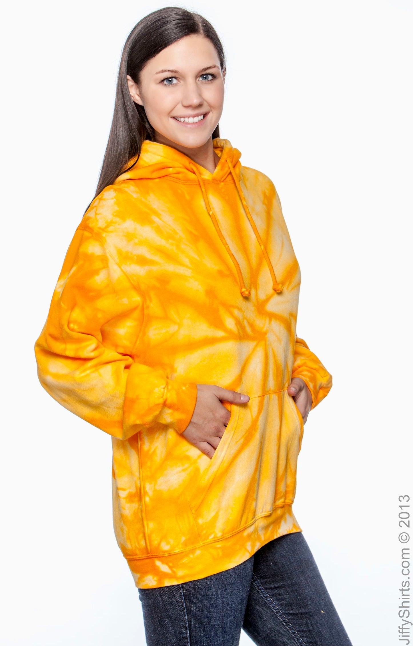 Unisex Tie-Dyed Pullover Hoodie - Spider Gold