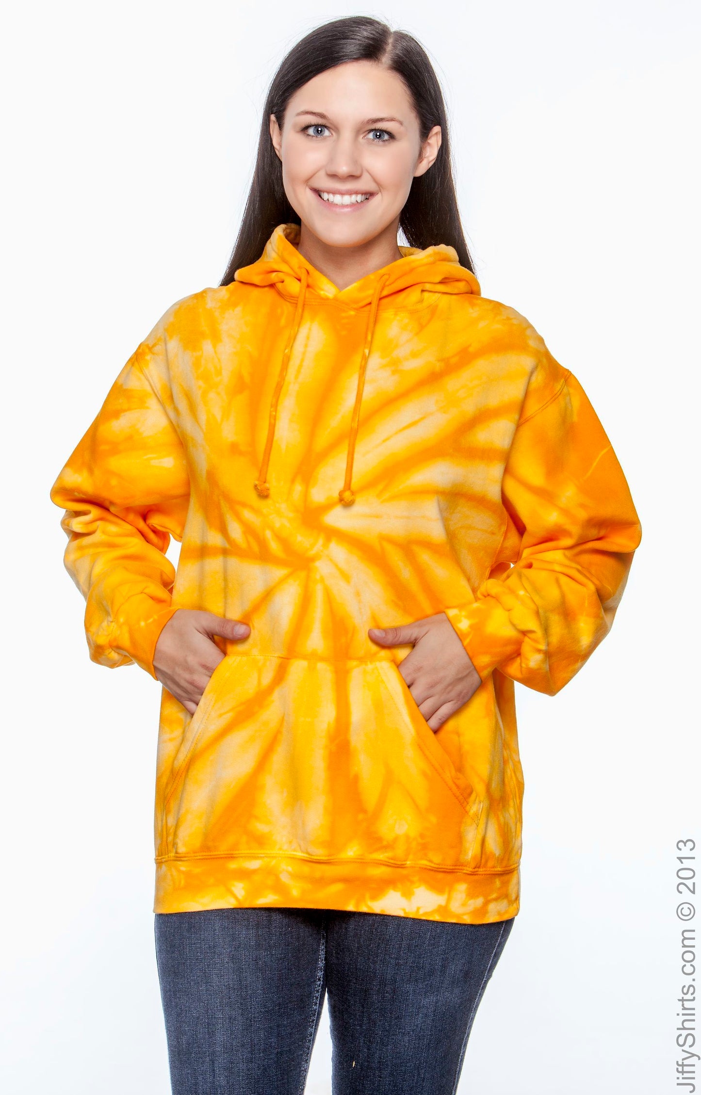 Unisex Tie-Dyed Pullover Hoodie - Spider Gold
