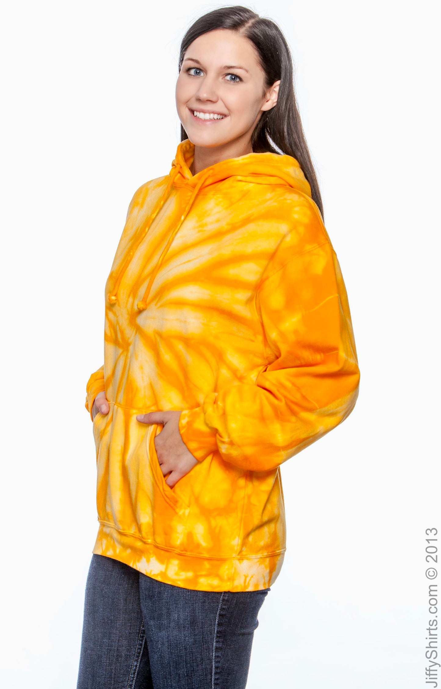Unisex Tie-Dyed Pullover Hoodie - Spider Gold