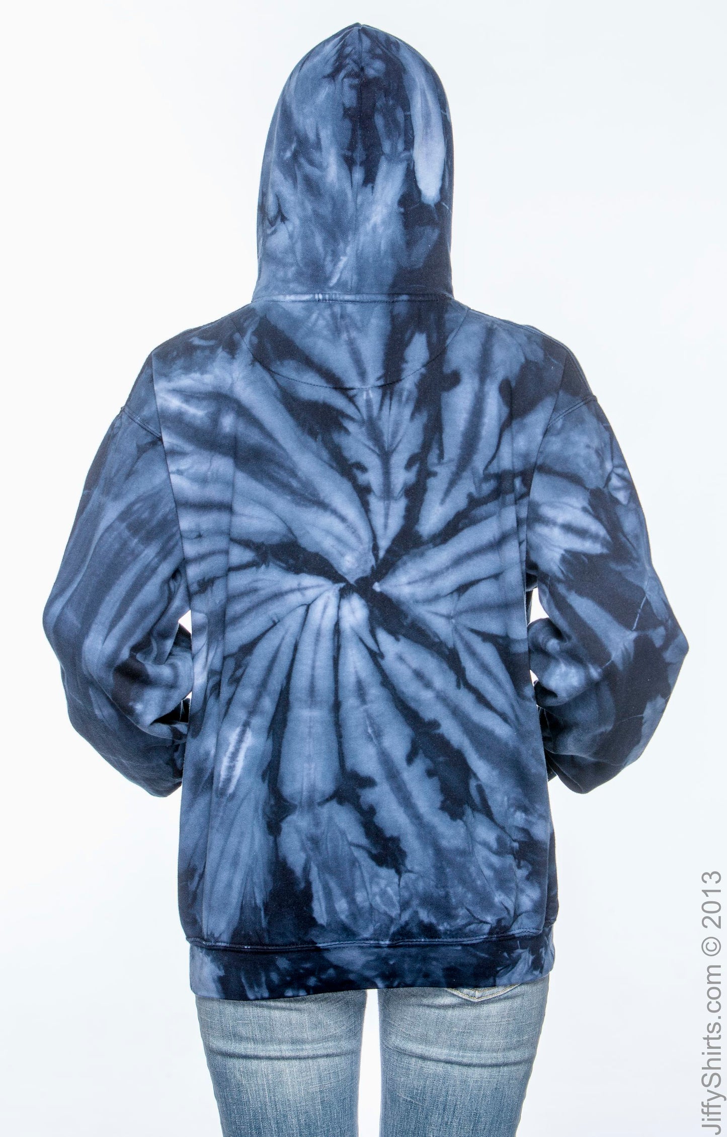 Unisex Tie-Dyed Pullover Hoodie - Spider Navy