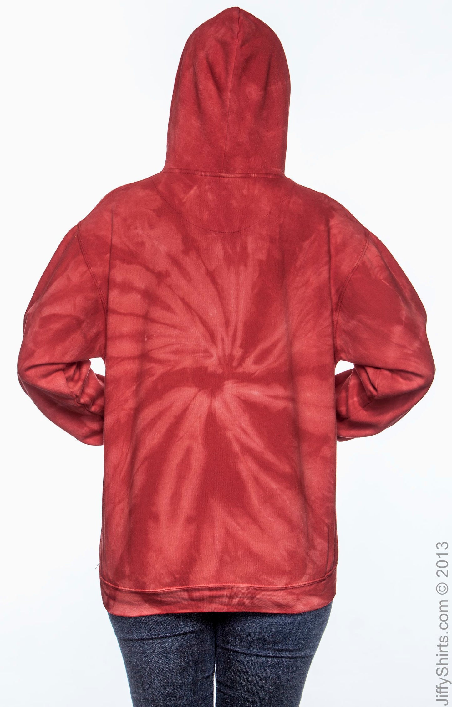 Unisex Tie-Dyed Pullover Hoodie - Spider Red