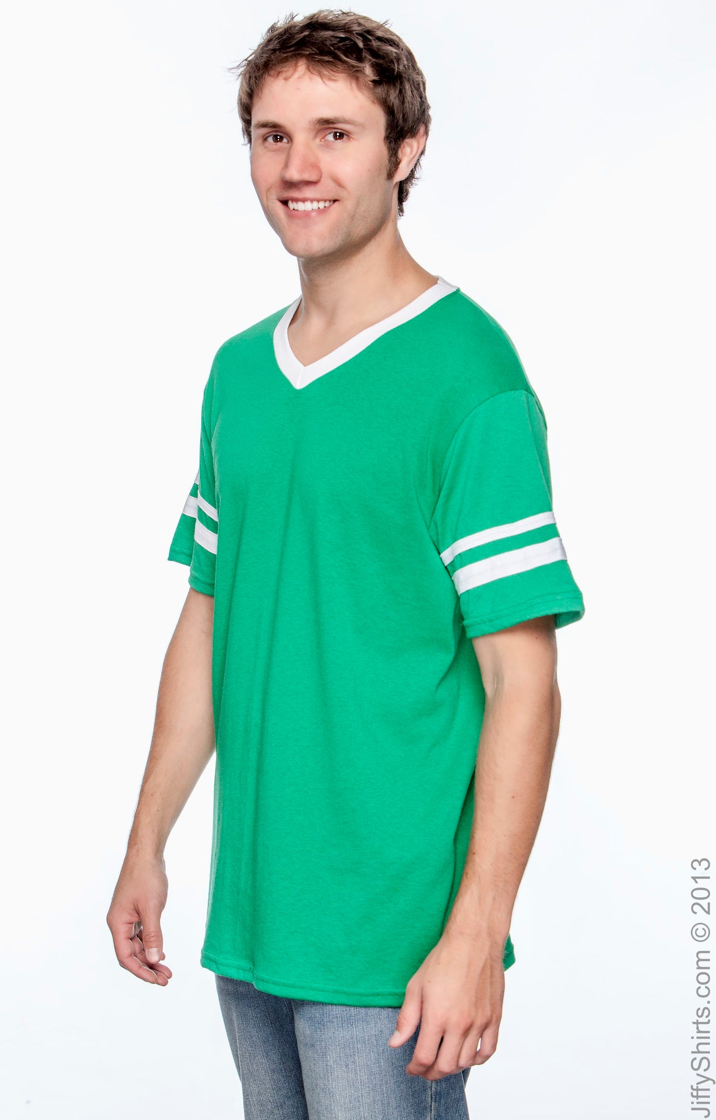 Unisex Sleeve Stripe Jersey - Kelly / White