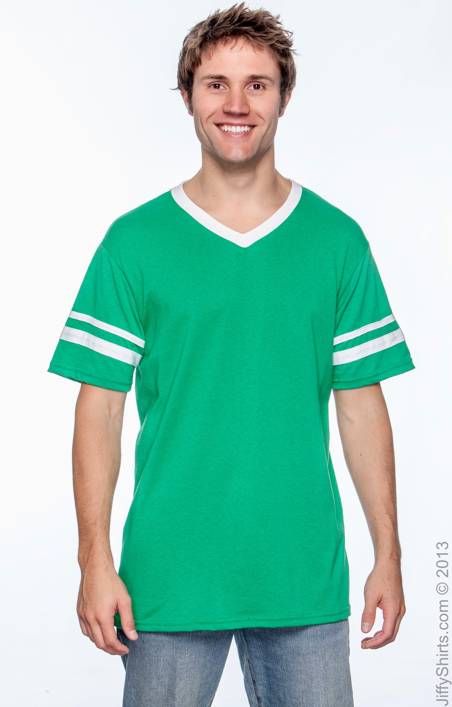 Unisex Sleeve Stripe Jersey - Kelly / White