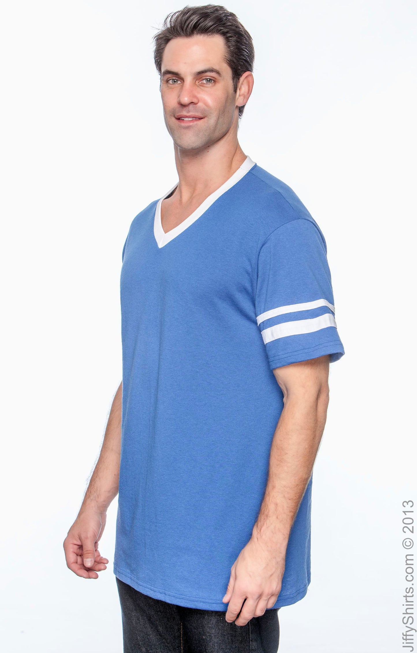 Unisex Sleeve Stripe Jersey - Royal / White