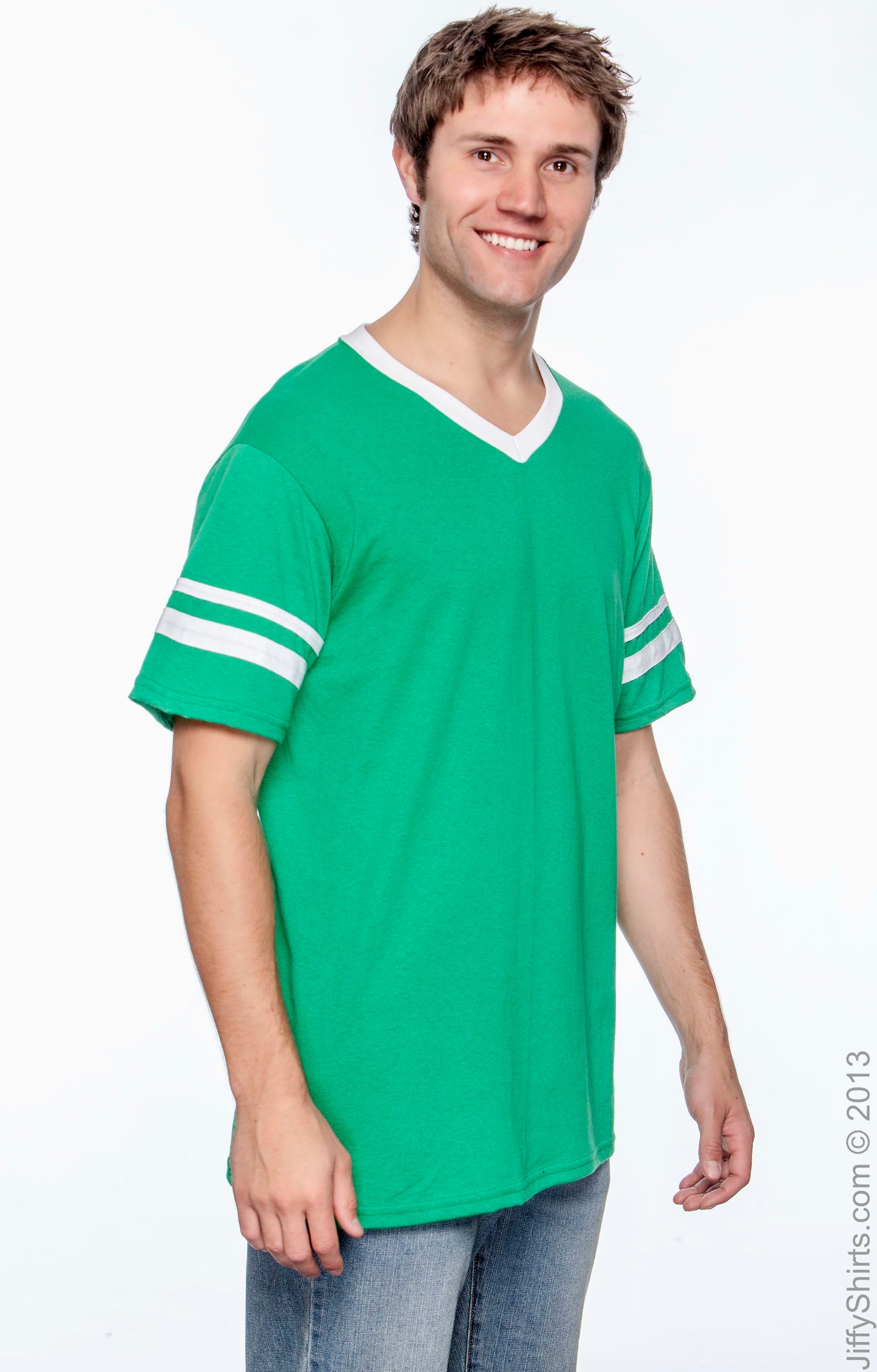 Unisex Sleeve Stripe Jersey - Kelly / White
