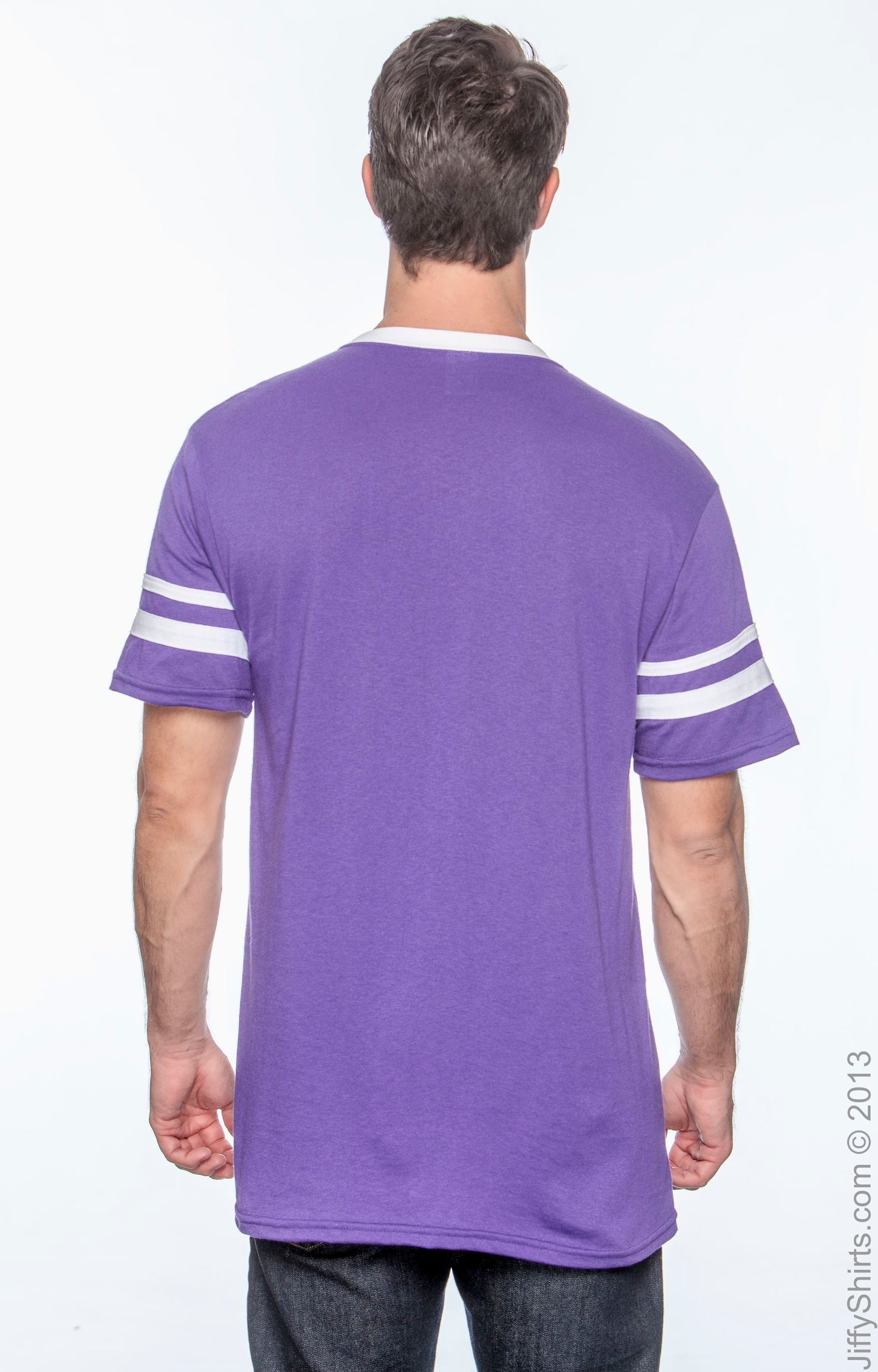 Unisex Sleeve Stripe Jersey - Purple / White