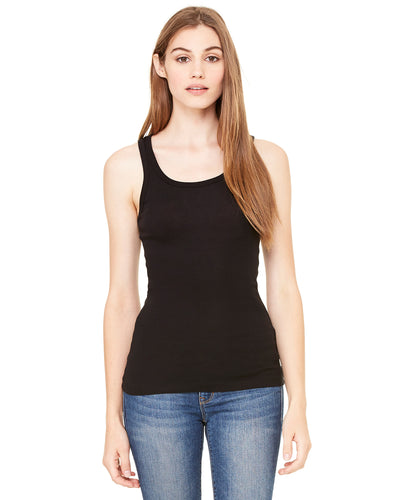 Women's Sheer Mini Rib Tank - Black