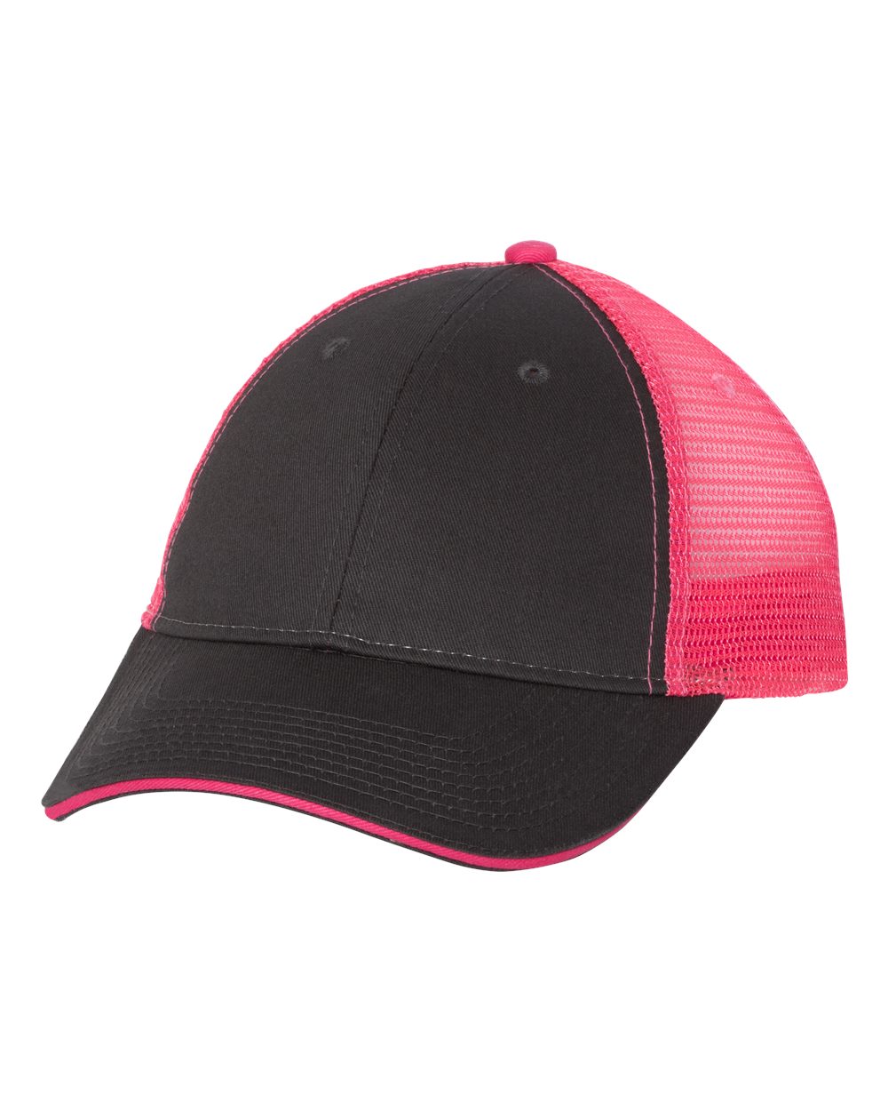 Sandwich Trucker Cap - Charcoal / Neon Pink