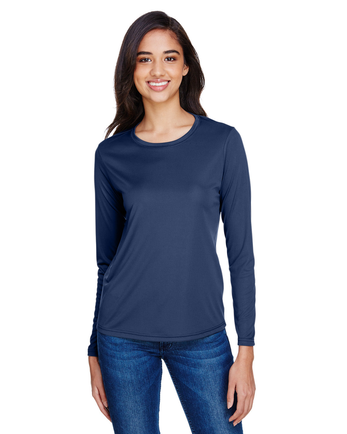 Women's Long Sleeve Cooling Performance Crew Shirt - Navy