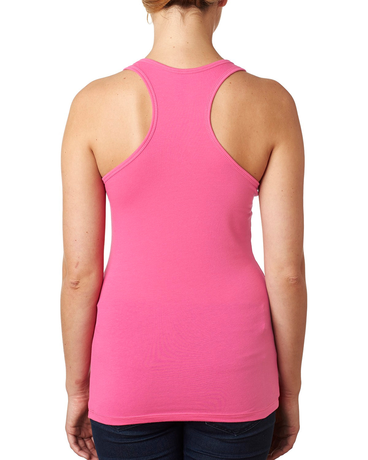 Women's Spandex Jersey Racerback Tank - Hot Pink