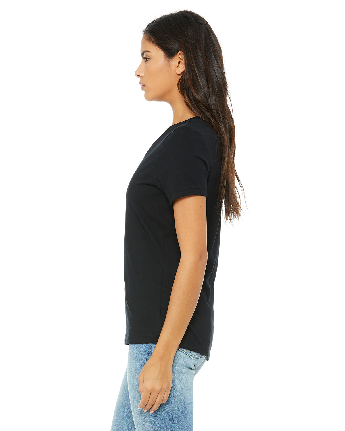 Women's Relaxed Jersey V-Neck T-Shirt - Black
