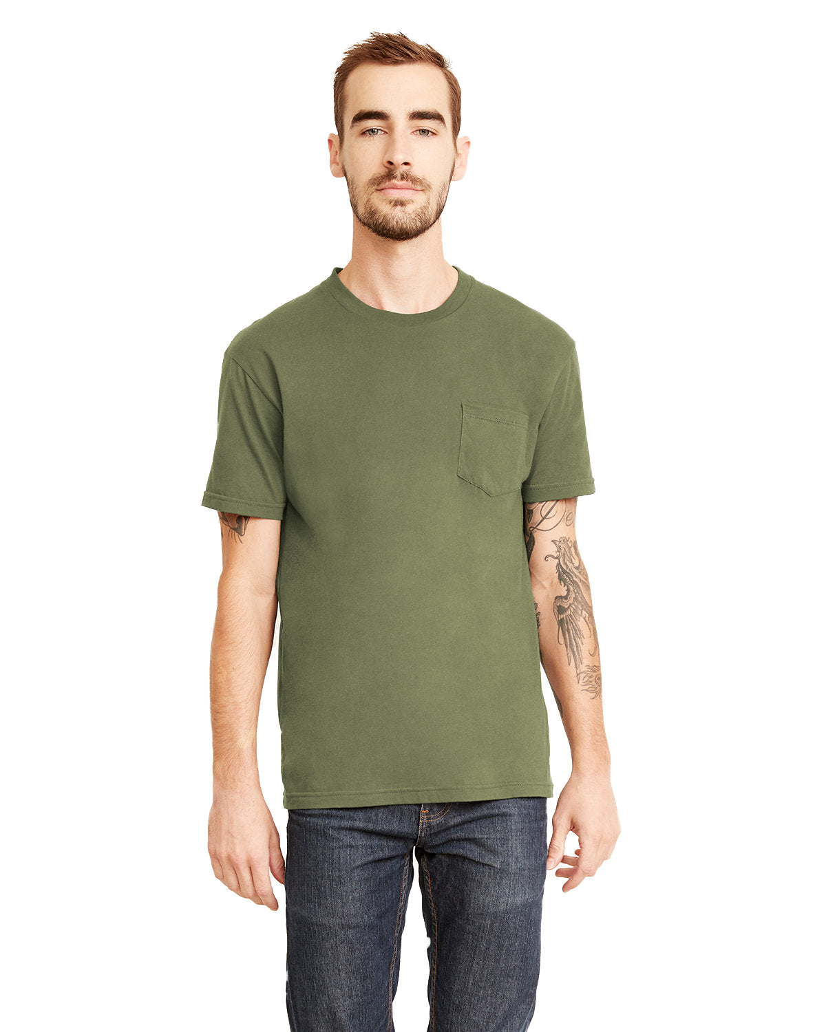 Unisex Pocket Crew - Military Green