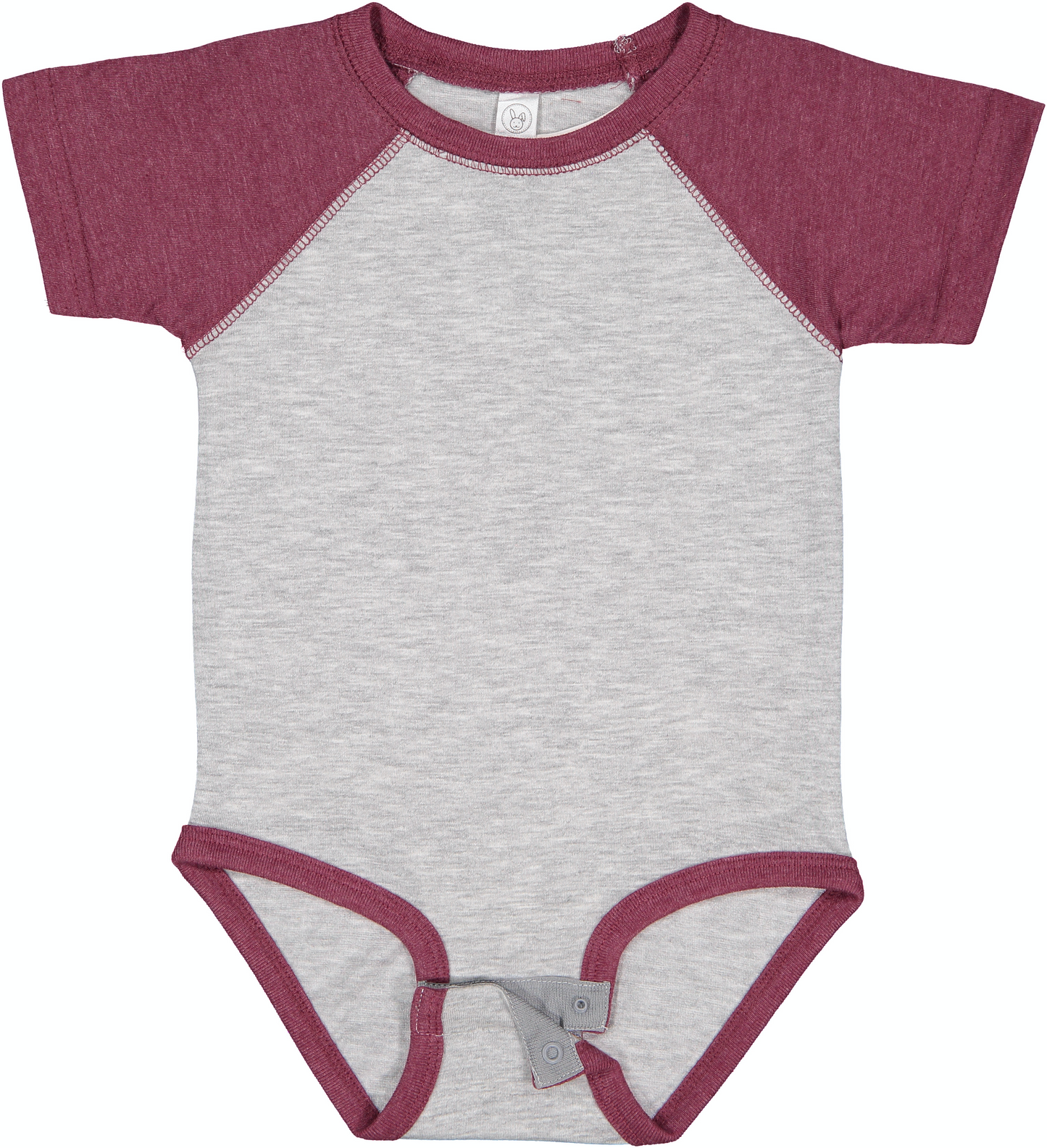 Infant Baseball Bodysuit - Vintage Heather / Vintage Burg