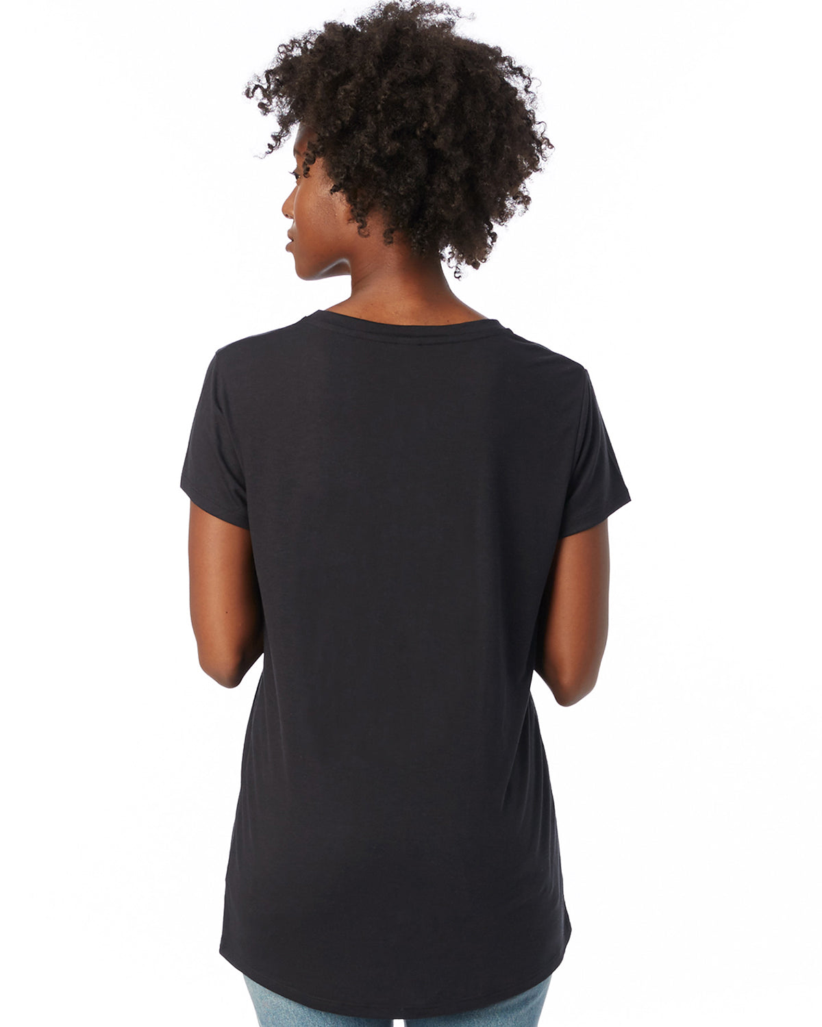 Women's Slinky-Jersey V-Neck T-Shirt - Black