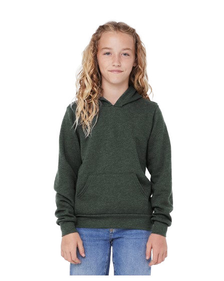 Youth Sponge Fleece Pullover Hoodie - Heather Forest