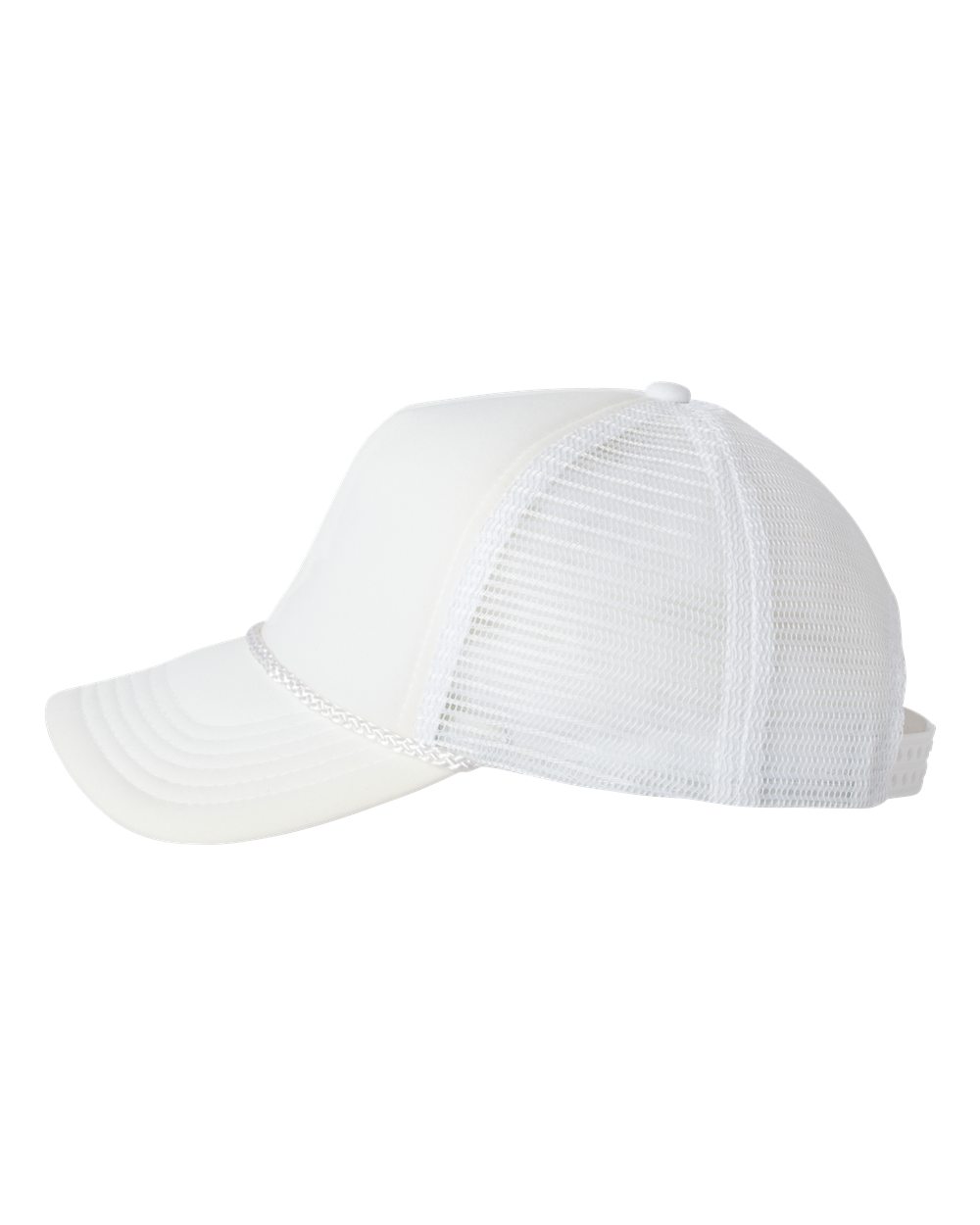 Foam Mesh-Back Trucker Cap - White / White