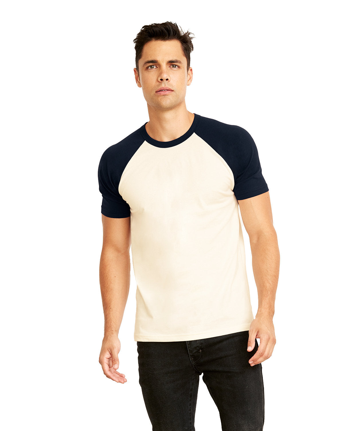 Unisex Raglan Short-Sleeve T-Shirt - Midnight Navy / Natural