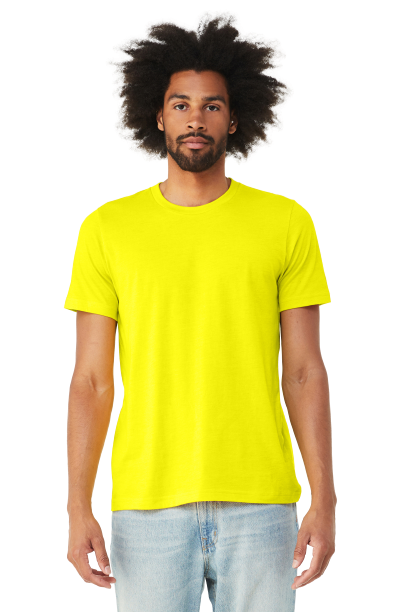 Unisex Heather CVC T-Shirt - Neon Yellow