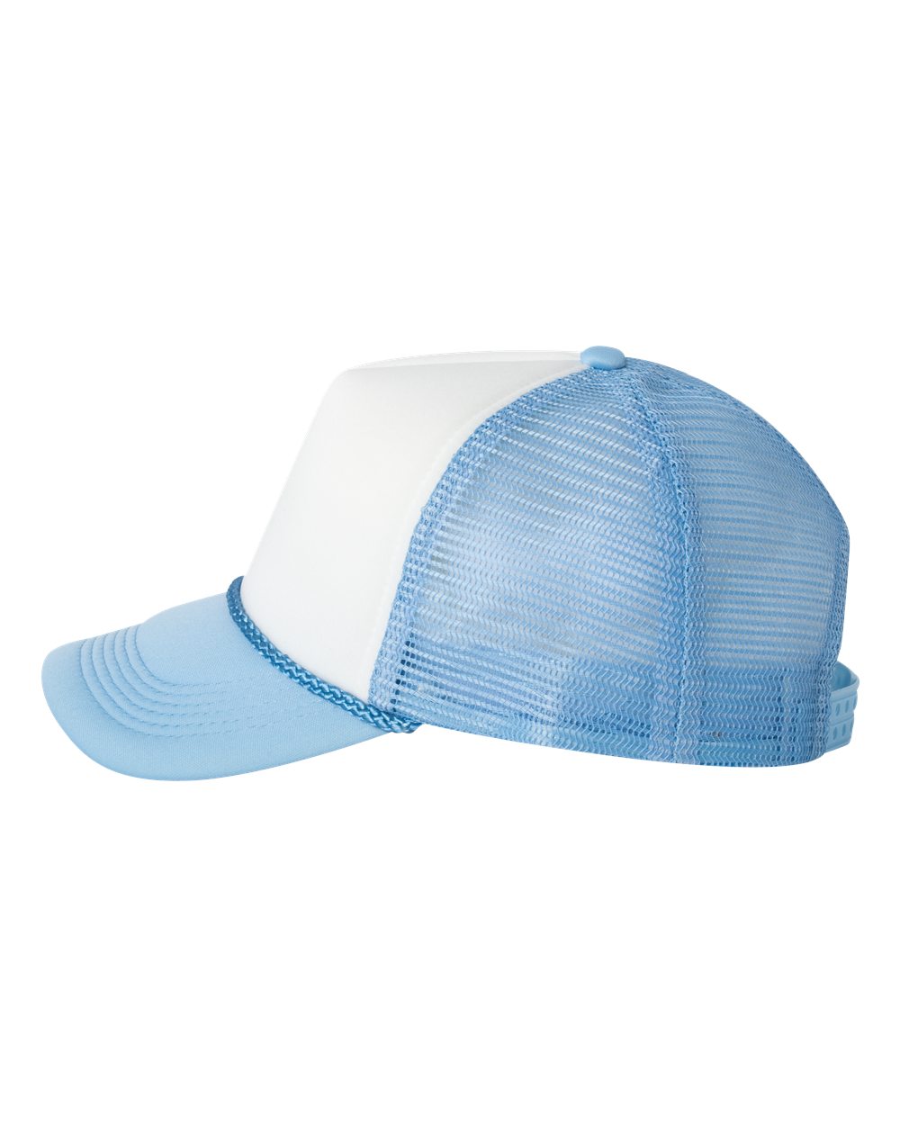Foam Mesh-Back Trucker Cap - White / Baby Blue