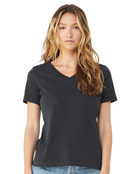 Women's Relaxed Jersey V-Neck T-Shirt - Dark Gray