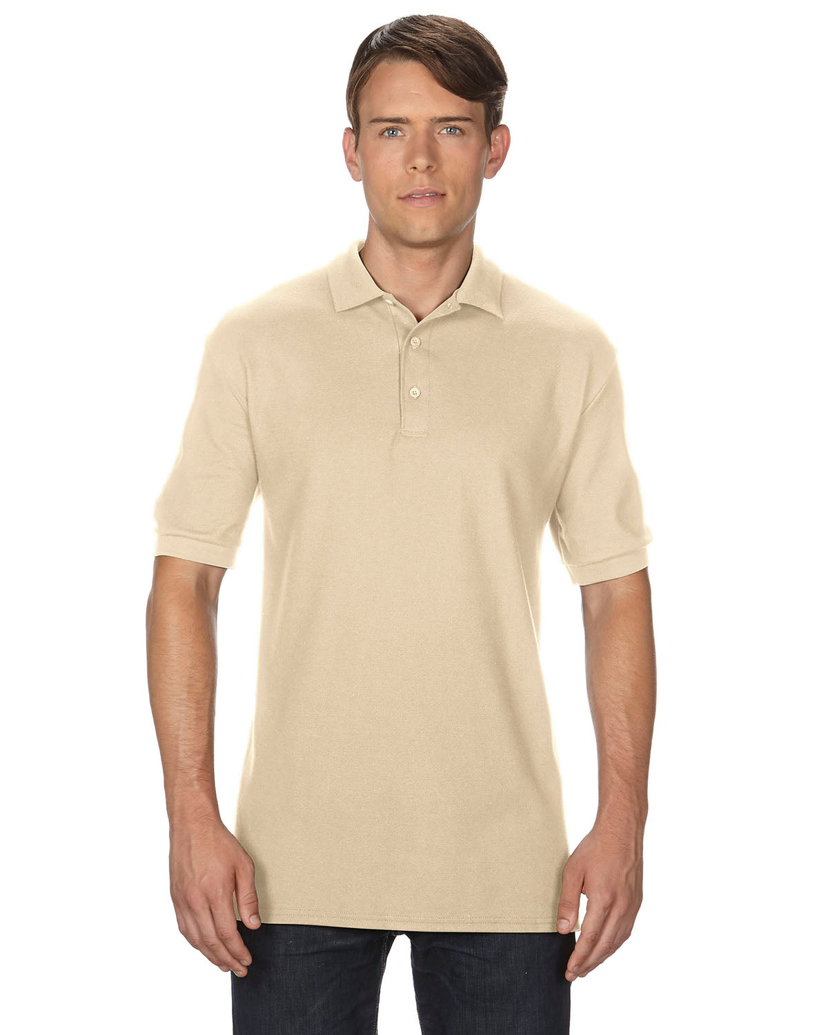 Unisex Premium Cotton®  Double Piqué Polo - Sand